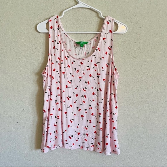 Dip cherry pajama tank size 1X like new soft lounging sleepwear lightweight airy - Picture 1 of 9